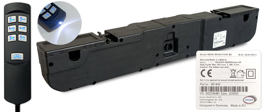 Motore Germany Per Rete Elettrica A Doghe Con Pulsantiera A Cavo - Ricambio Base Nero K1 - Foto 9